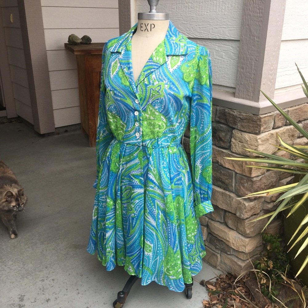 Vintage Leslie Fay voile spring dress size 10-12